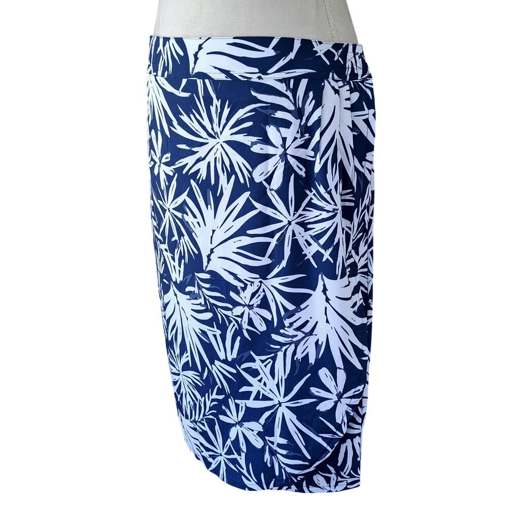 NEW RIPSKIRT Hawaii Wrap Skirt Length 3 Medium Navy Tropical Palms Travel Beach - Picture 4 of 10
